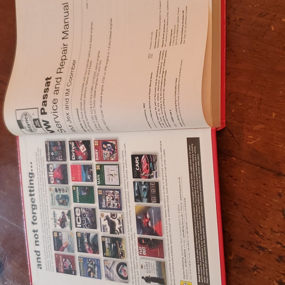 Haynes Manuel - VW Passat May 1988 to 1996 Petrol & Diesel Service/Repair Manual - Picture 3 of 6